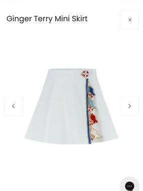 My Beachy Side White Mini Skirt with Nautical Trim
